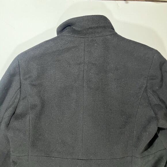 Calvin Klein Black Overcoat Peacoat Button Front Wool Blend Women's Size 10 - Picture 9 of 10